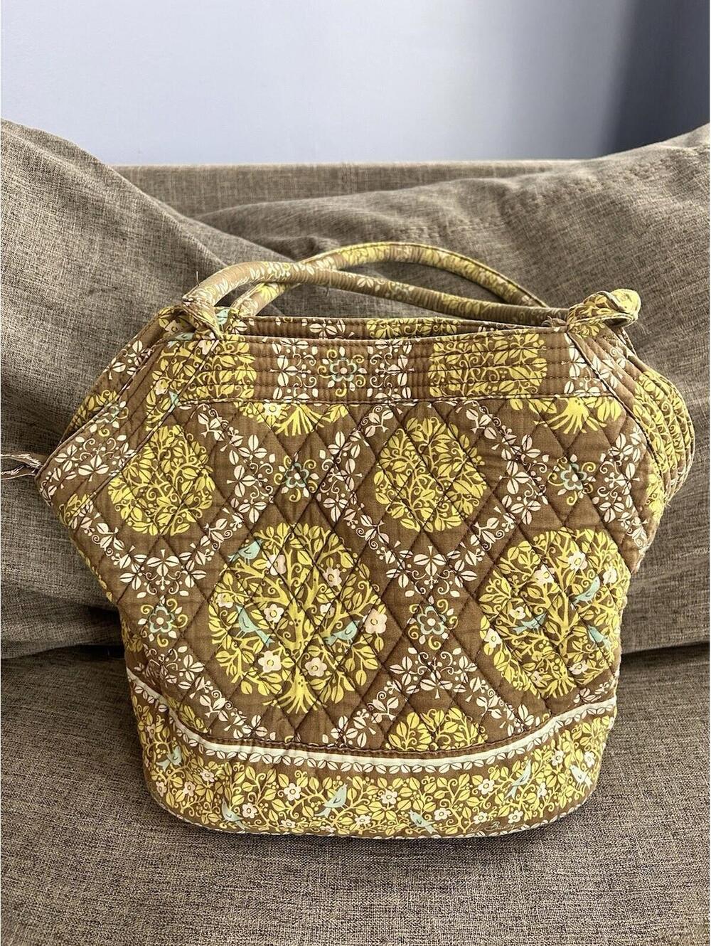 Vera Bradley Angle Tote Sittin In A Tree Zipper Shoulder Bag Purse